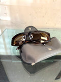 Gianni Versace 90s Crystal Sunglasses in Havana Brown, front