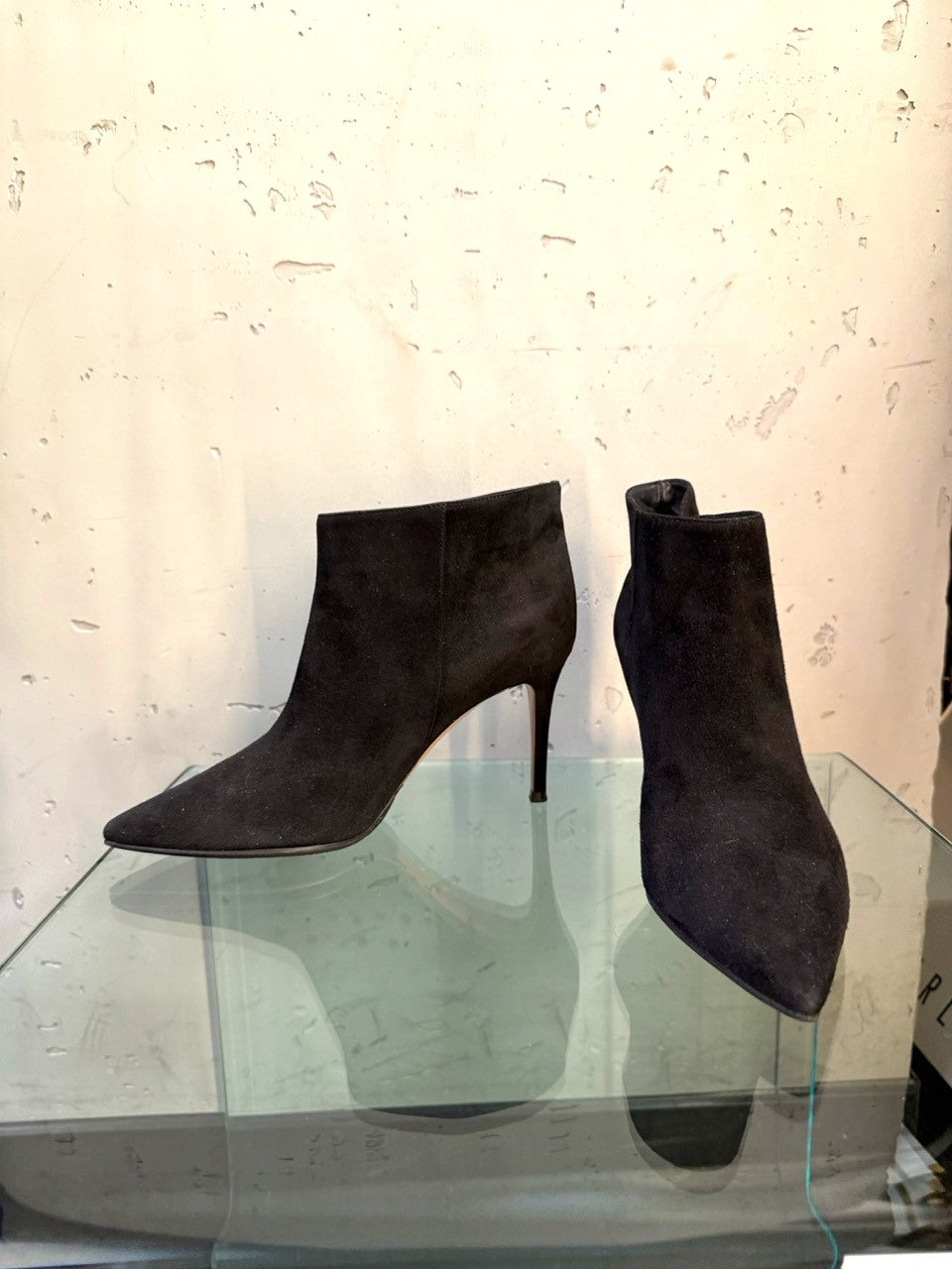 Gianvito Rossi Black Suede Pointed Ankle Boots