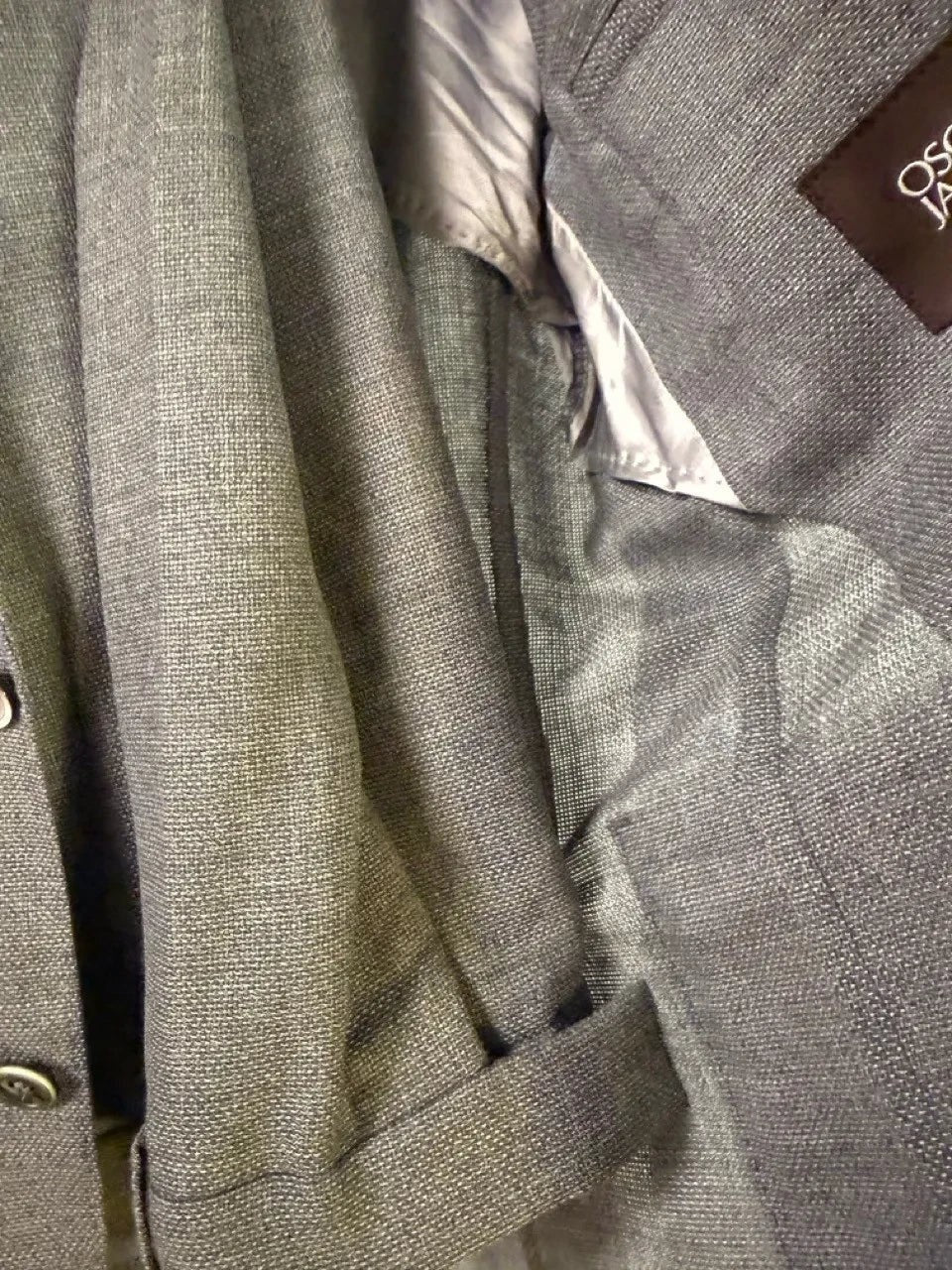 BERLIN VINTAGE CORNER grey wool blend suit jacket with Vitale Barberis Canonico fabric and smooth lining.