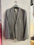BERLIN VINTAGE CORNER grey wool blend suit jacket with a textured finish and notched lapels.