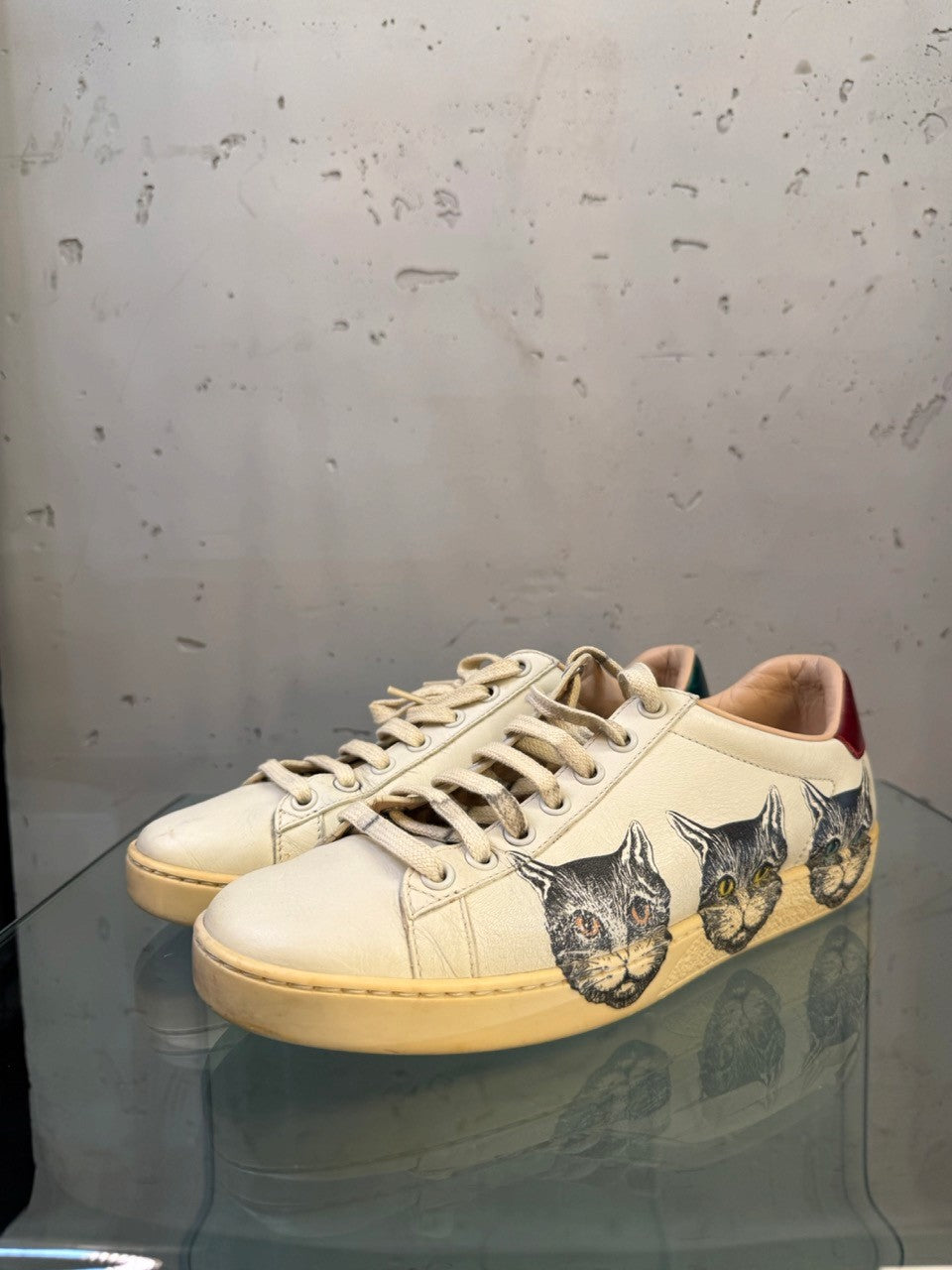 Gucci Ace Mystic Cat Leather Sneakers, pair side view