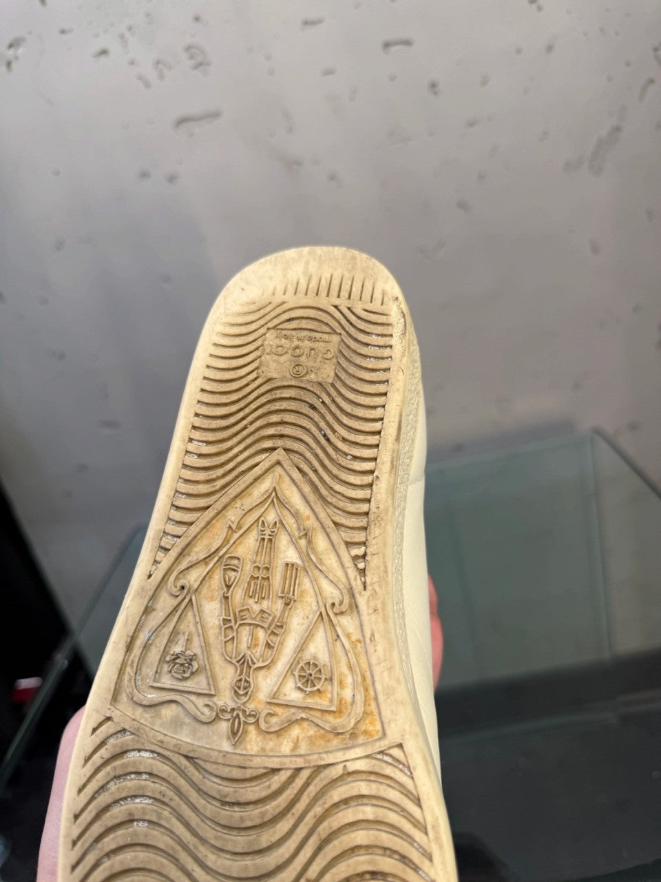Gucci Ace Mystic Cat Leather Sneakers, sole with Gucci crest