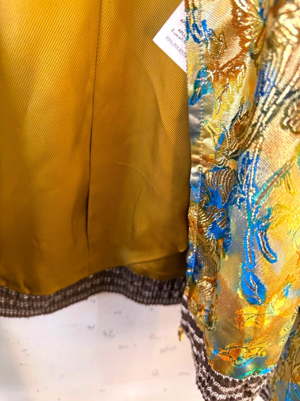 Gucci Love Parade Gold Lamé Jacquard Bomber Jacket, rib knit hem
