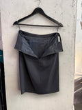 BERLIN VINTAGE CORNER JIL SANDER black tailored pencil skirt with back zipper and internal brand label on hanger