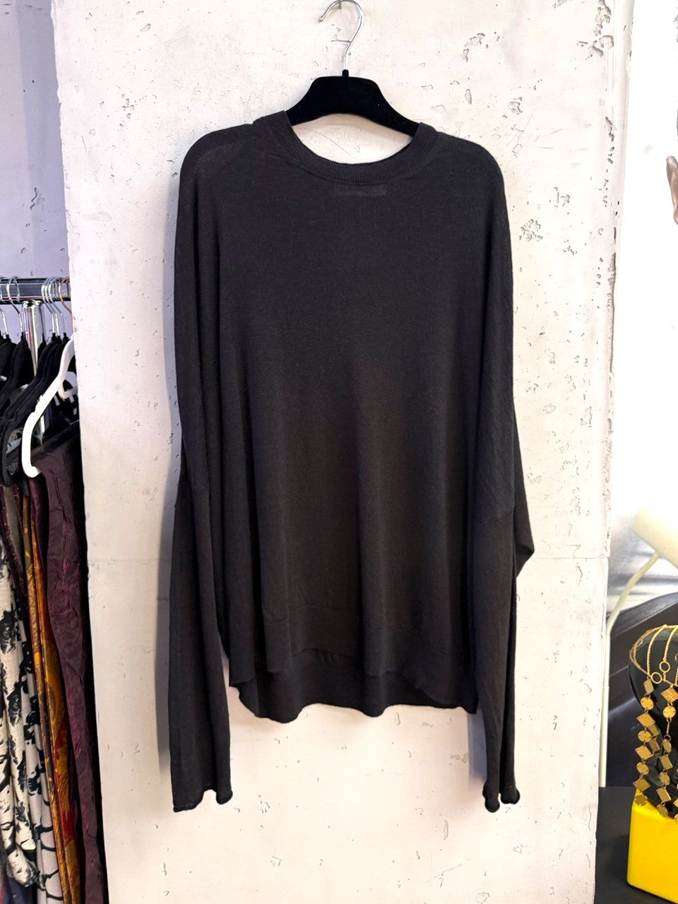 Jil Sander Black Oversized Wool Sweater