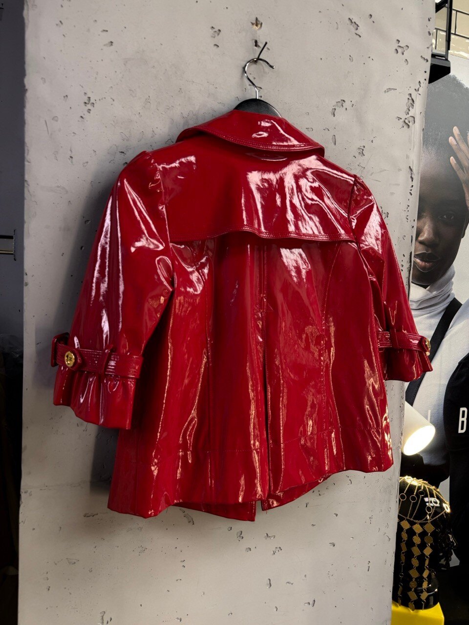 Juicy Couture coat, back view with cuff buckles
