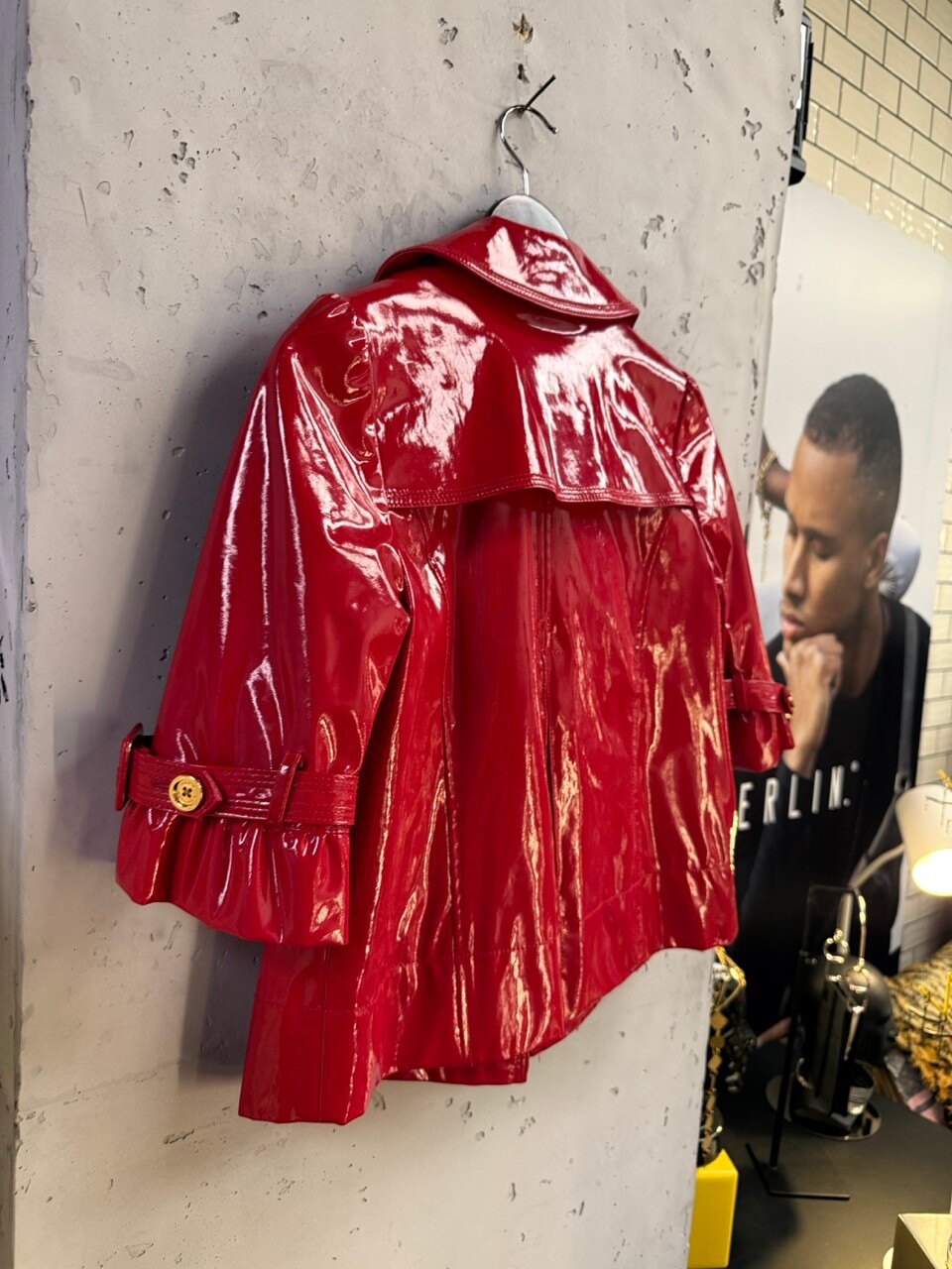 Juicy Couture coat, shoulder and collar from behind