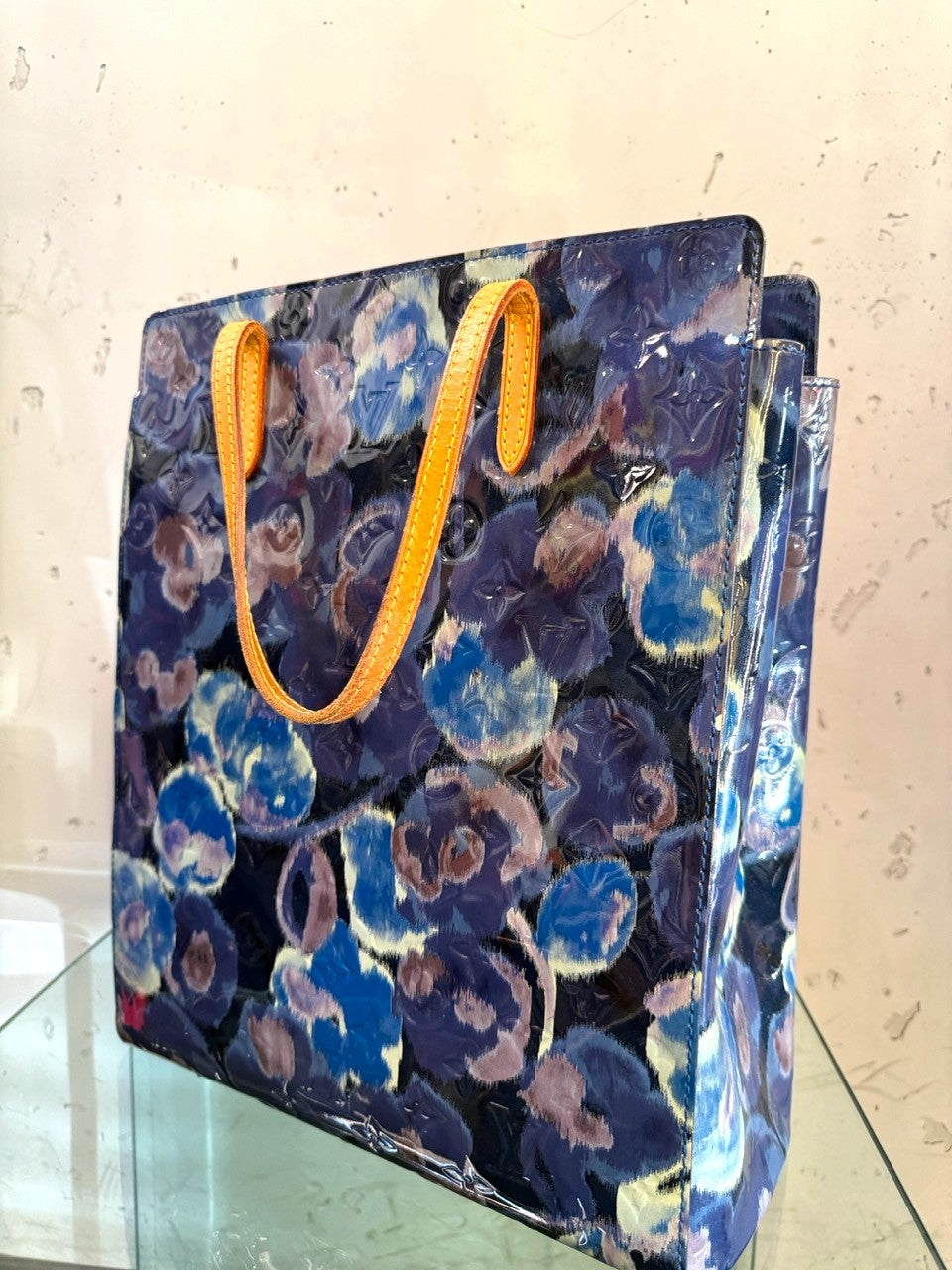 Louis Vuitton Catalina NS Vernis Ikat Tote in Grand Bleu, front angled
