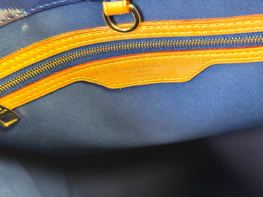 Louis Vuitton Catalina NS Vernis Ikat Tote in Grand Bleu, heat stamp and zip