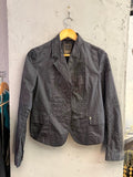 BERLIN VINTAGE CORNER black Marithé François Girbaud tailored blazer with tonal embroidery and star hardware detail.
