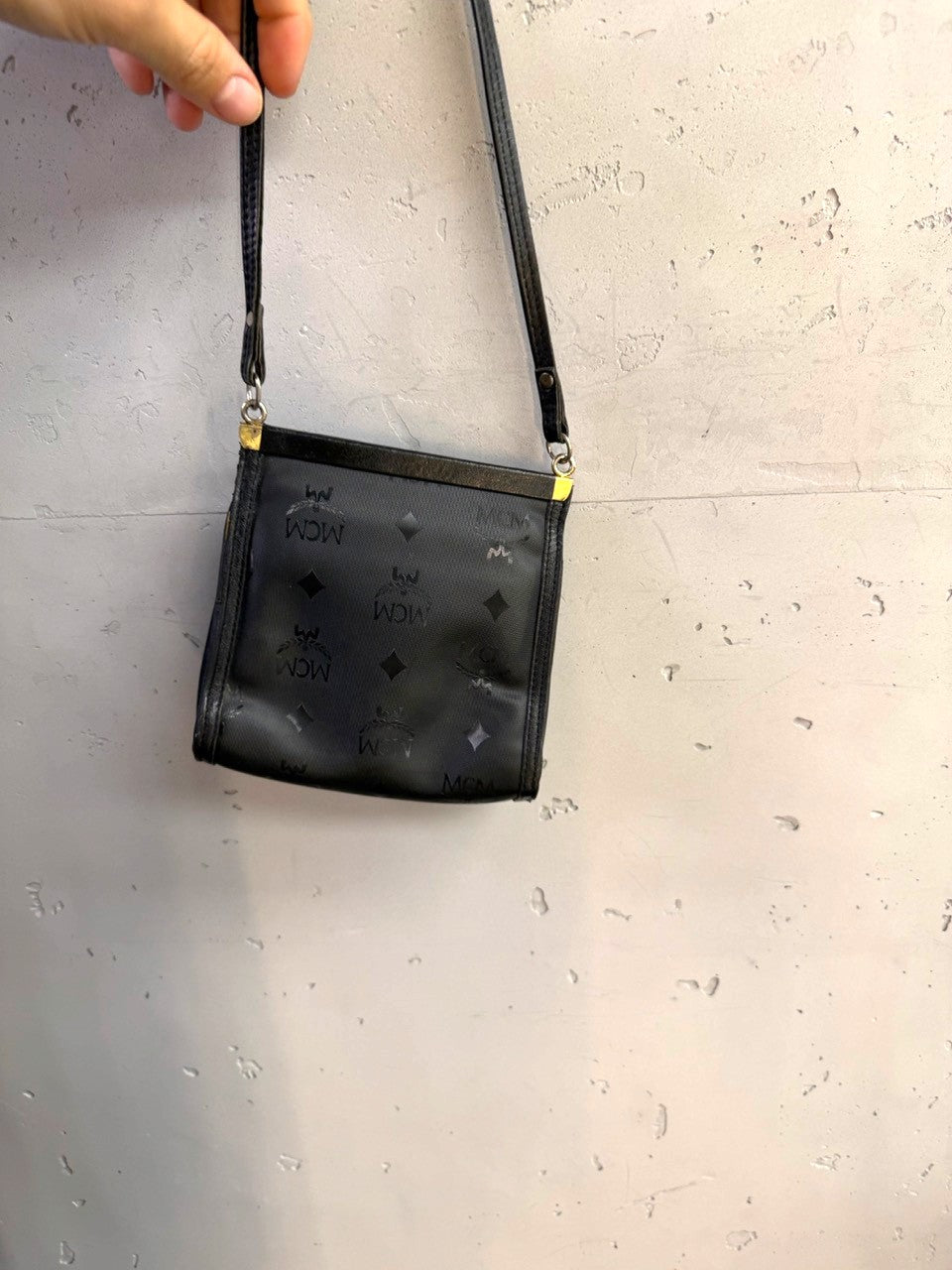 MCM Black Logo Crossbody Bag