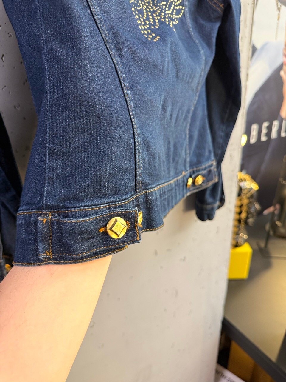 MCM denim jacket, hem tab and cuff