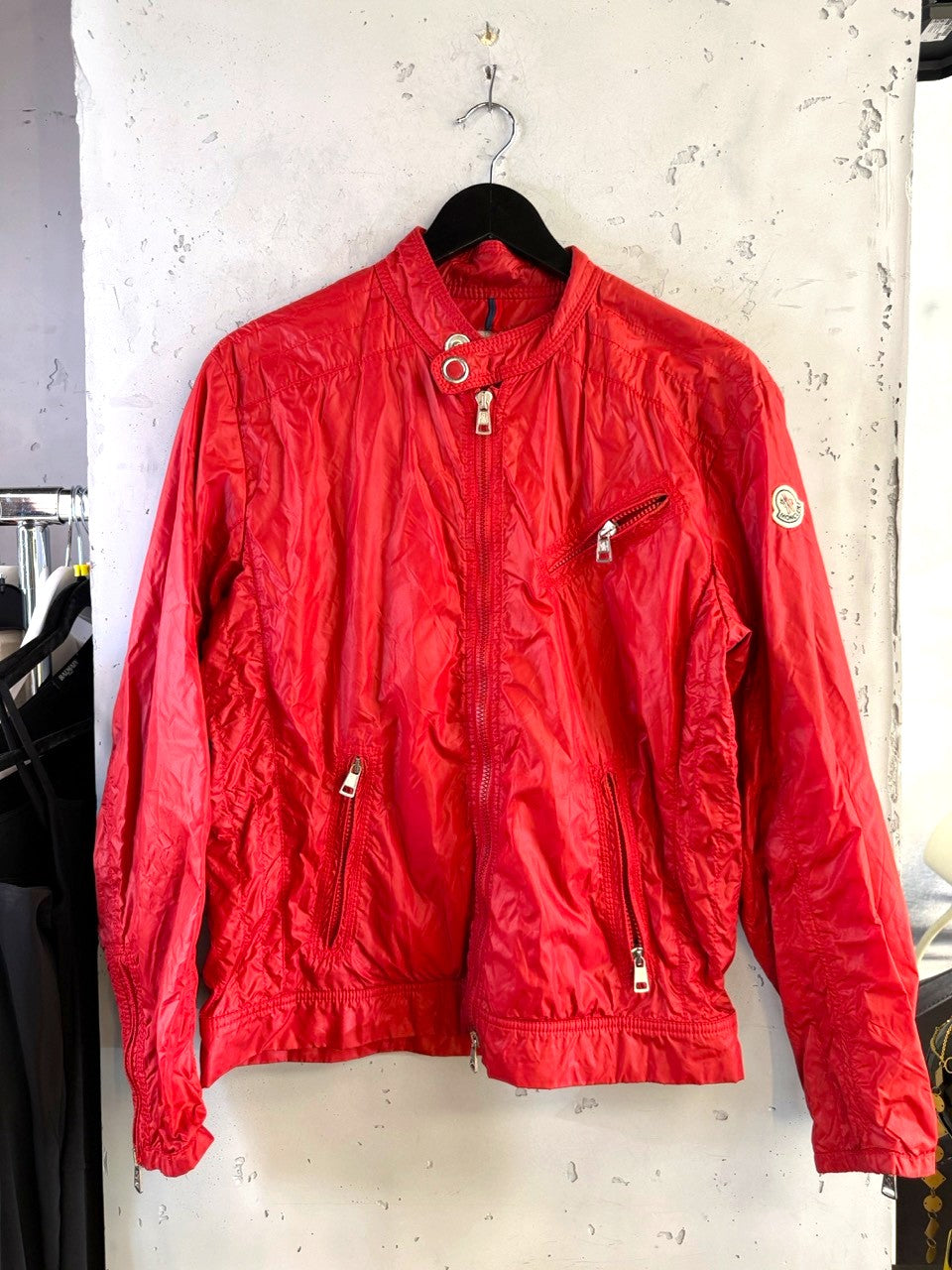 Moncler Red Lightweight Nylon Jacket, front