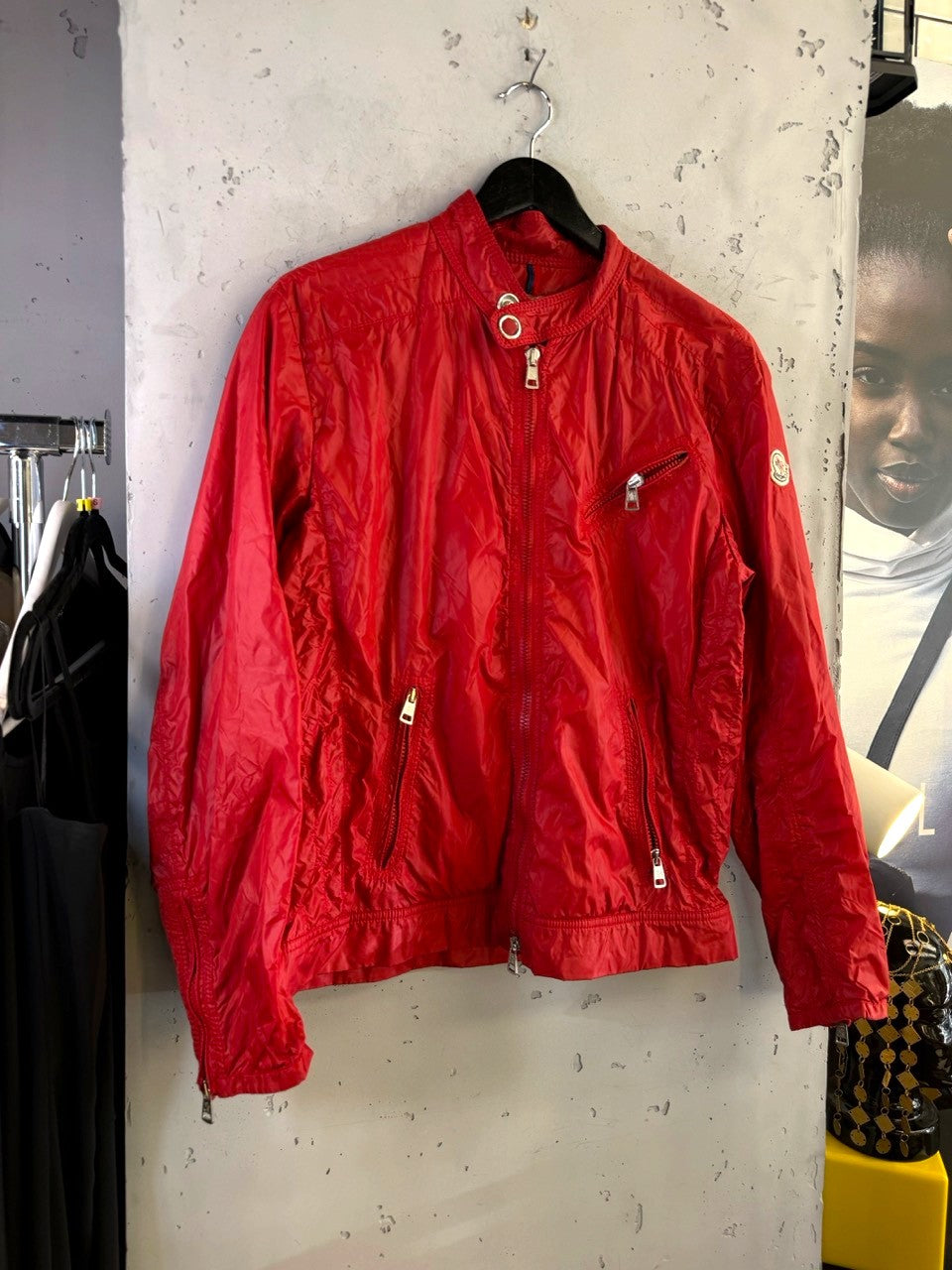 Moncler Red Lightweight Nylon Jacket, side view