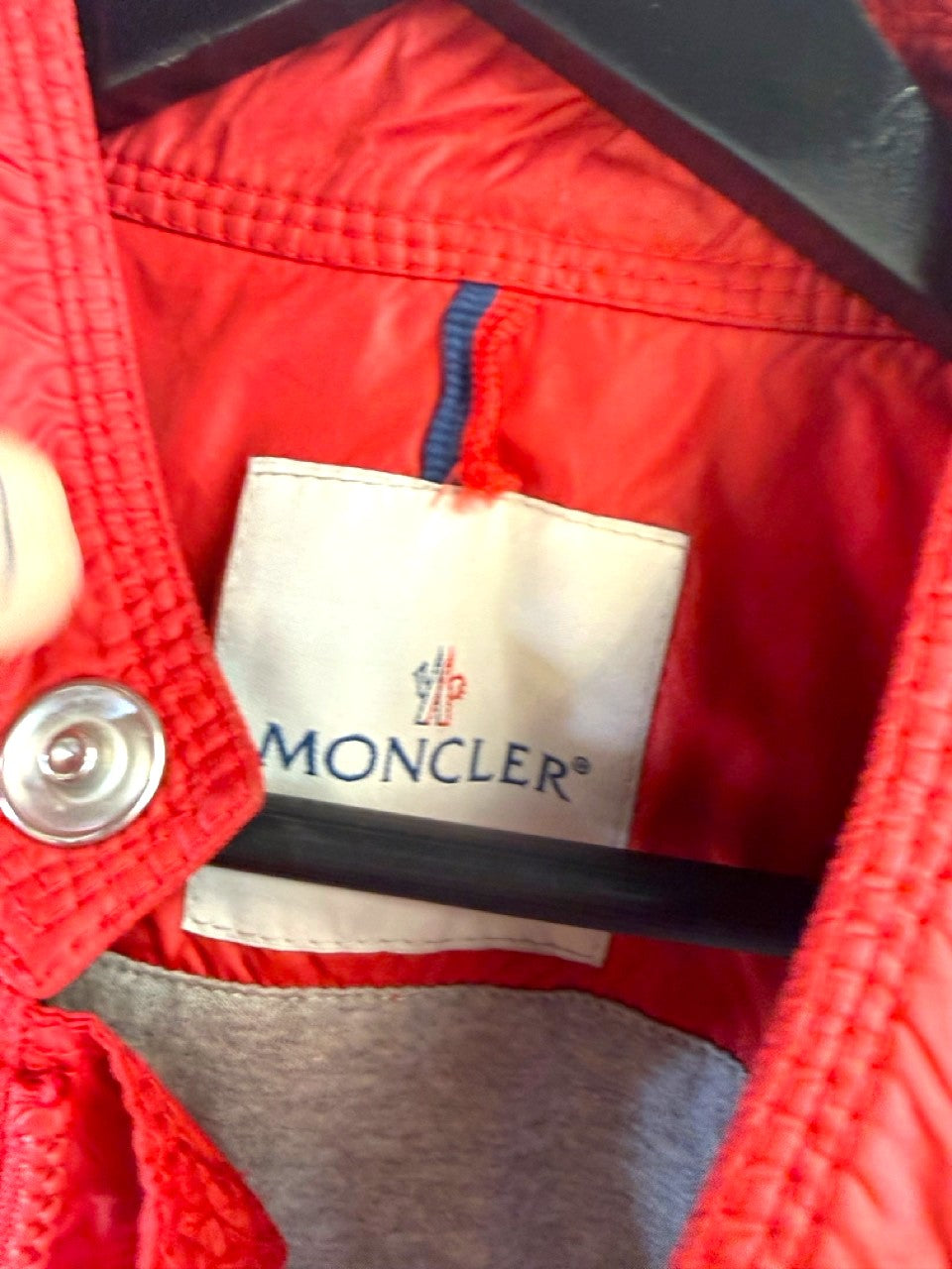 Moncler Red Lightweight Nylon Jacket, Moncler label