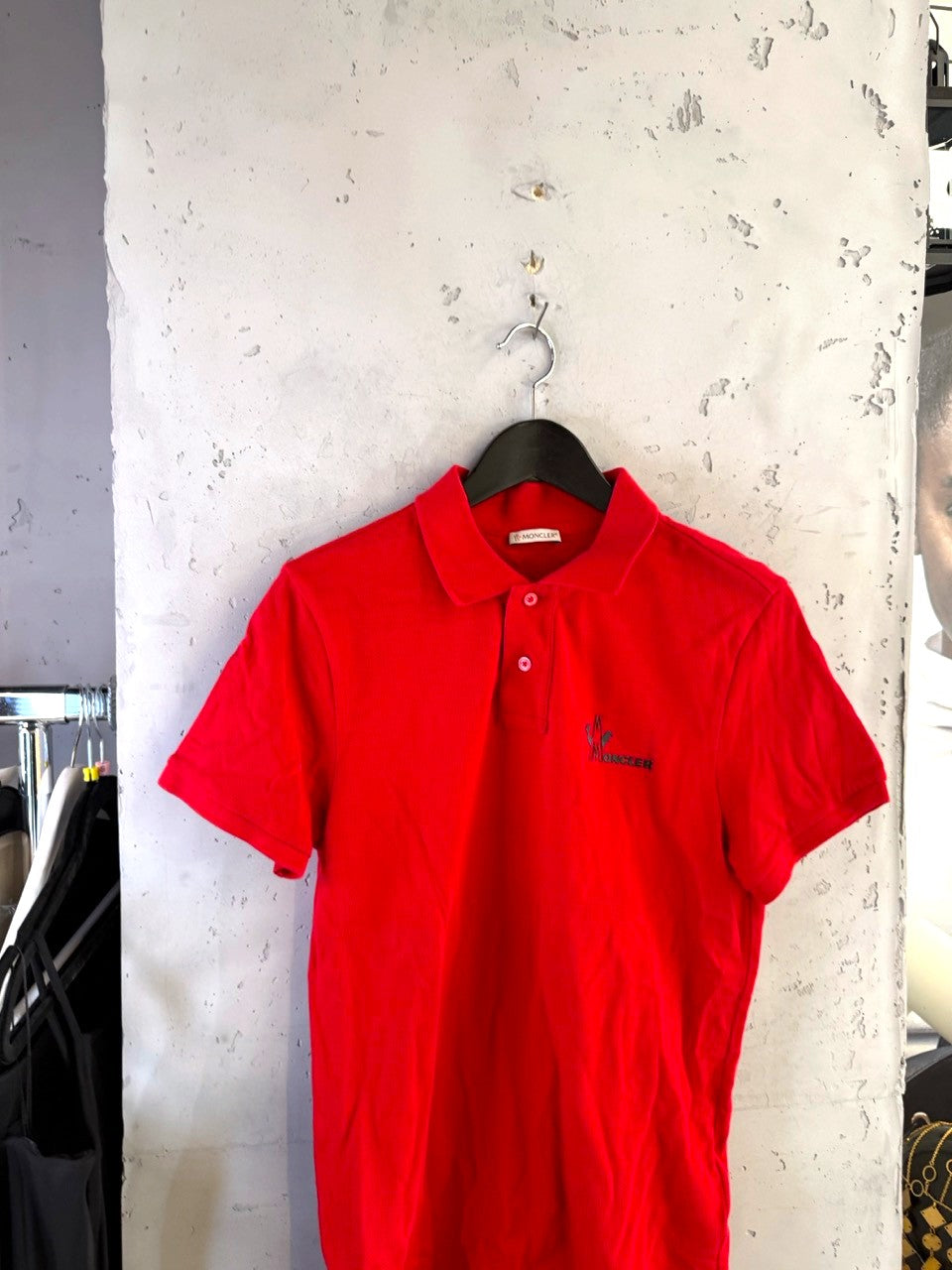 Moncler Red Piqué Polo Shirt, side view