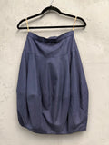 BERLIN VINTAGE CORNER navy blue wool blend gathered skirt with a flattering silhouette and avant-garde style.