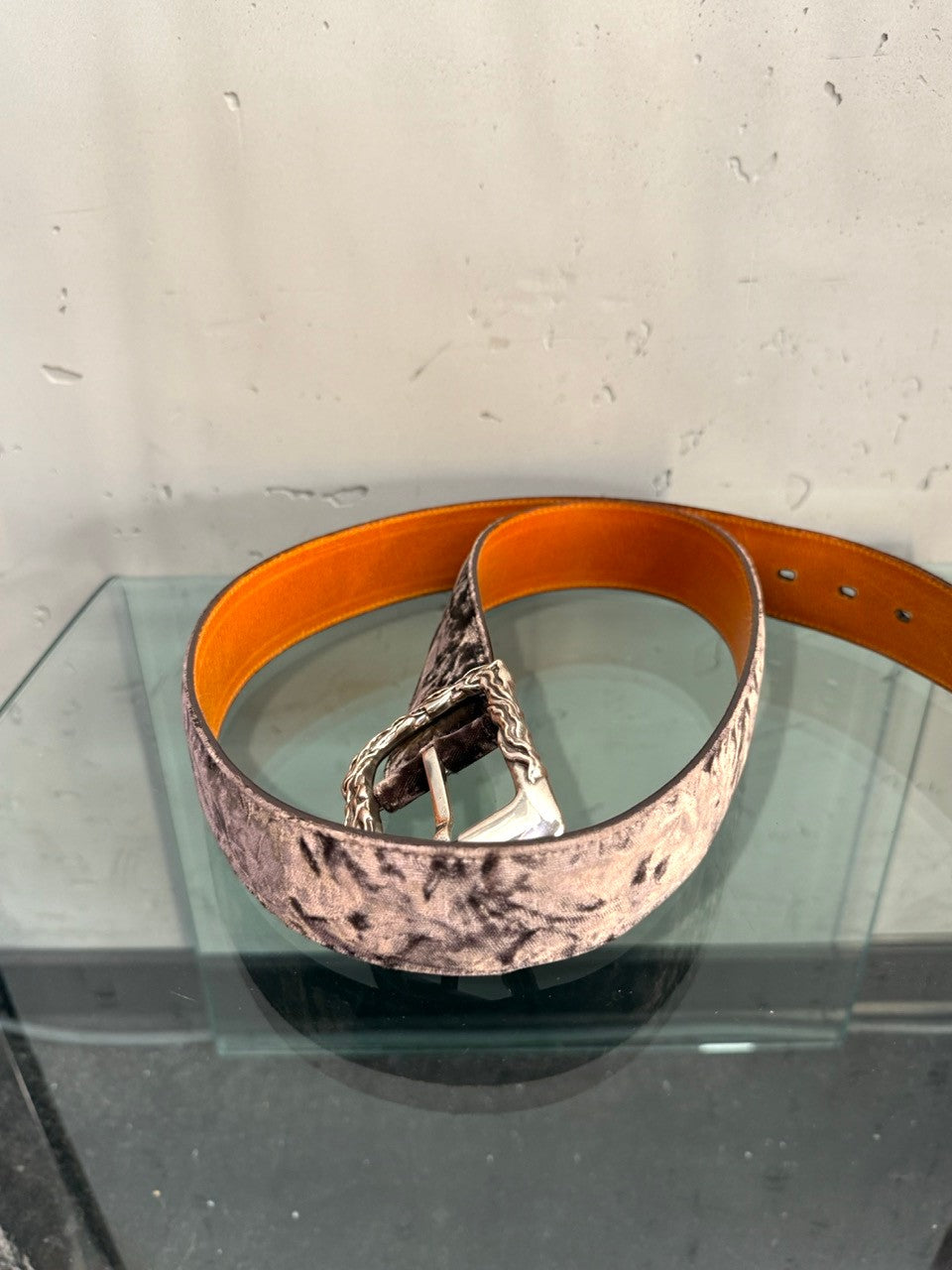 Off For Men velvet belt, coiled