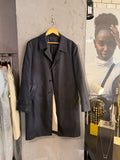 Patrick Hellmann Collection navy cotton coat, front view