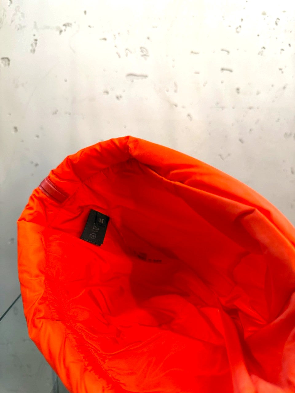Prada Red Padded Nylon Hat, inside with label