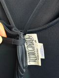 BERLIN VINTAGE CORNER Ritmo di PERLA black viscose-rayon maxi dress label and spaghetti strap detail