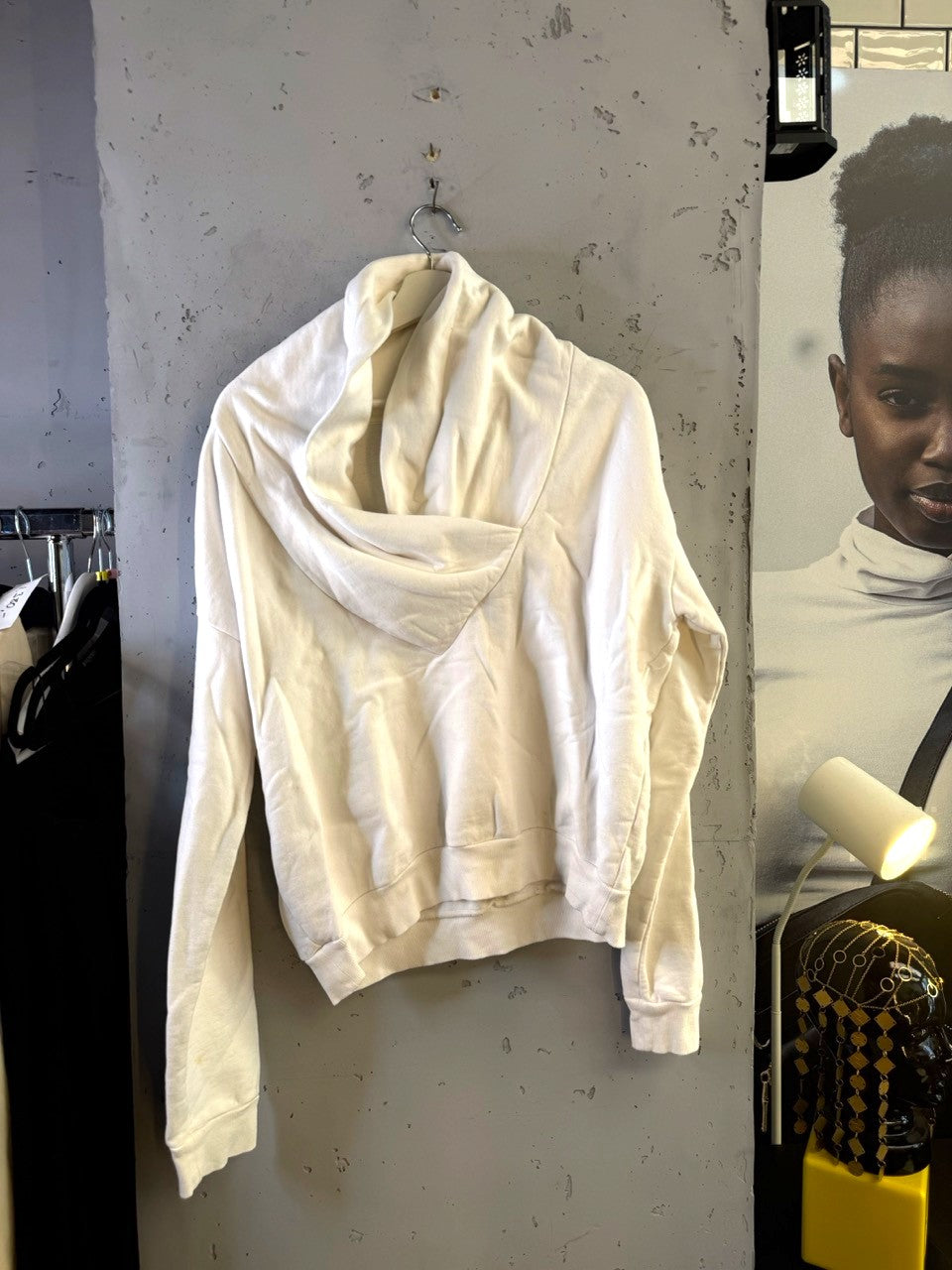 Saint Laurent white cowl neck hoodie, view 2