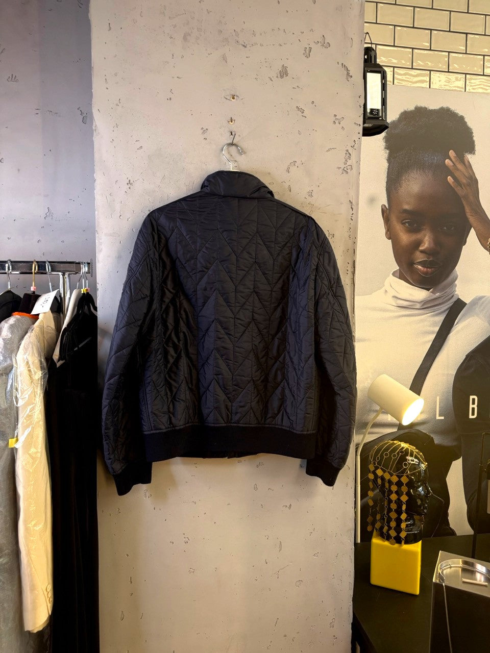 Salvatore Ferragamo quilted bomber jacket, back view