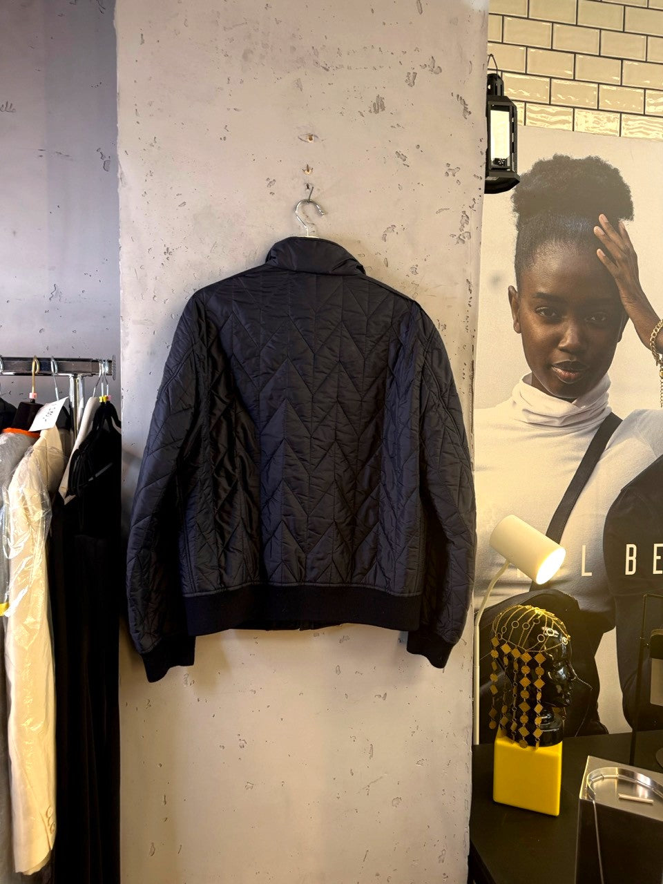 Salvatore Ferragamo quilted bomber jacket, back view 2