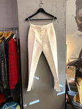 BERLIN VINTAGE CORNER Stella McCartney off-white tailored trousers with a structured fit and side pockets on a hanger.