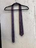 BERLIN VINTAGE CORNER Van Laack deep purple silk necktie featuring a subtle tonal paisley jacquard pattern.
