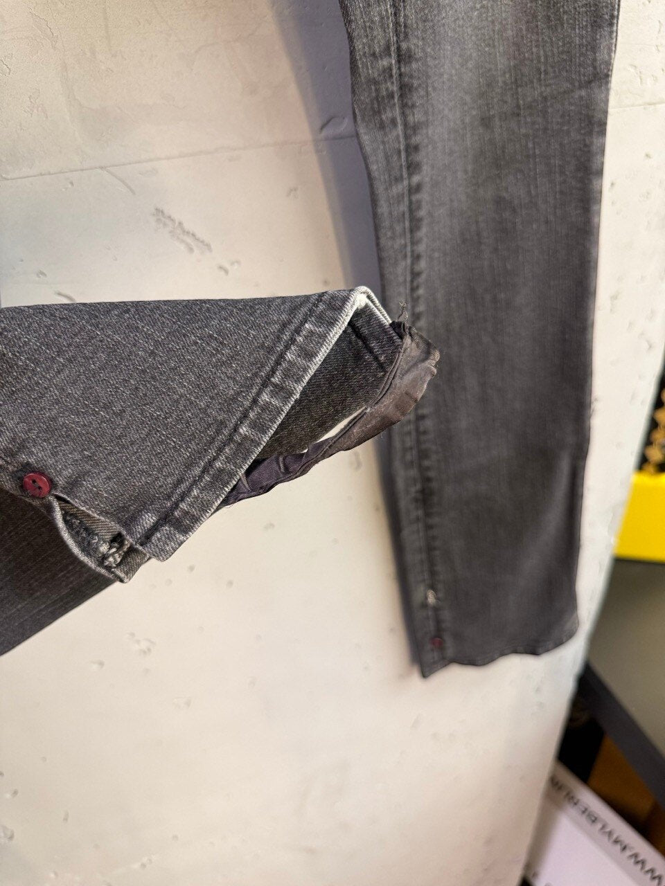 Grey skinny jeans, interior label with size