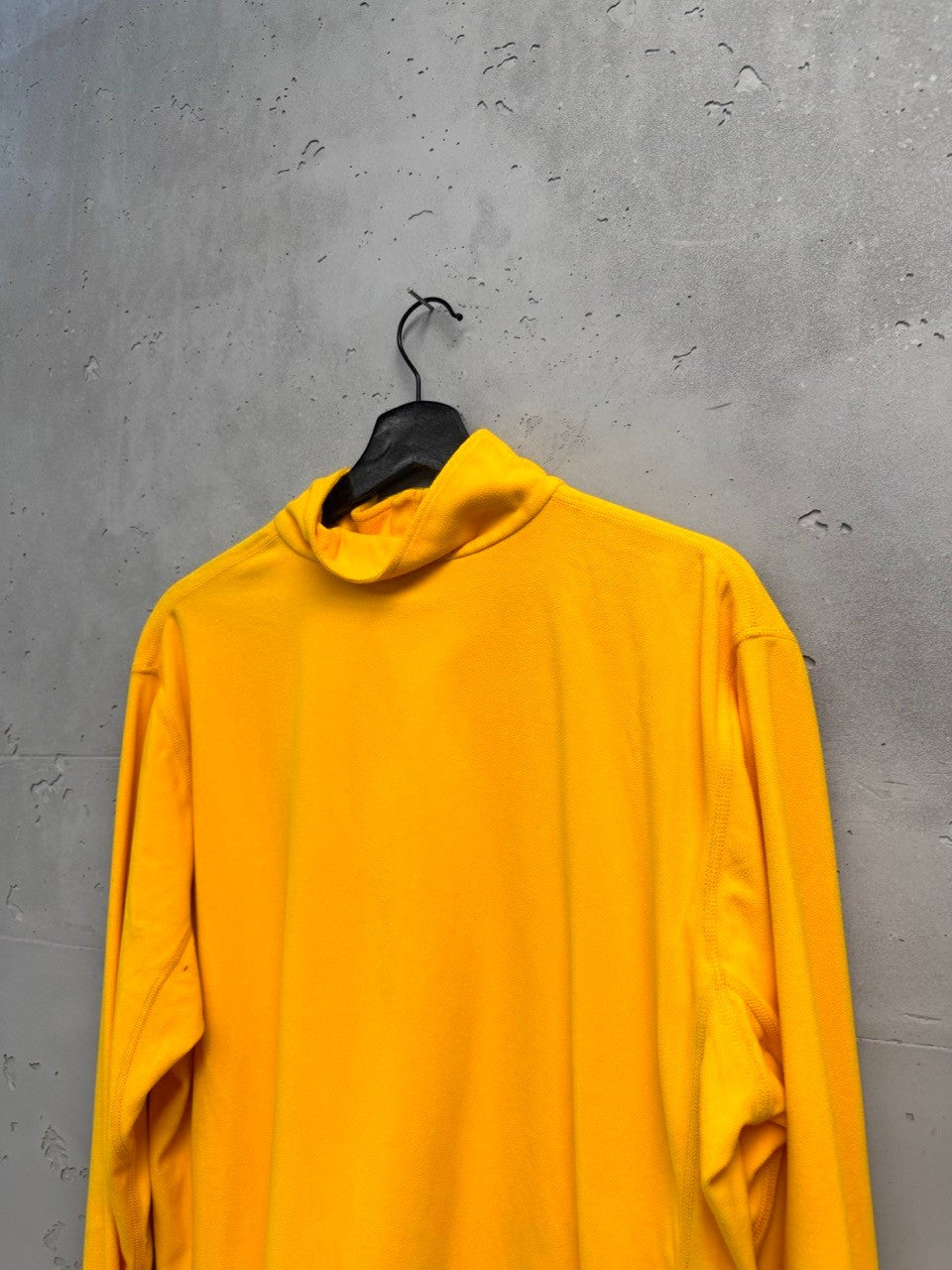 BERLIN VINTAGE CORNER vibrant yellow fleece quarter-zip pullover with embroidered logo.