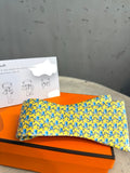 BERLIN VINTAGE CORNER yellow silk bow tie with blue octopus pattern and instructions