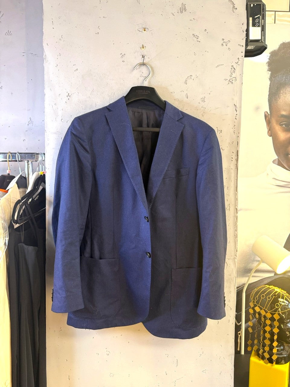 Z Zegna navy wool blazer, front view