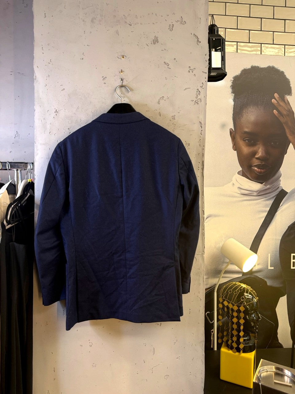 Z Zegna navy wool blazer, back view