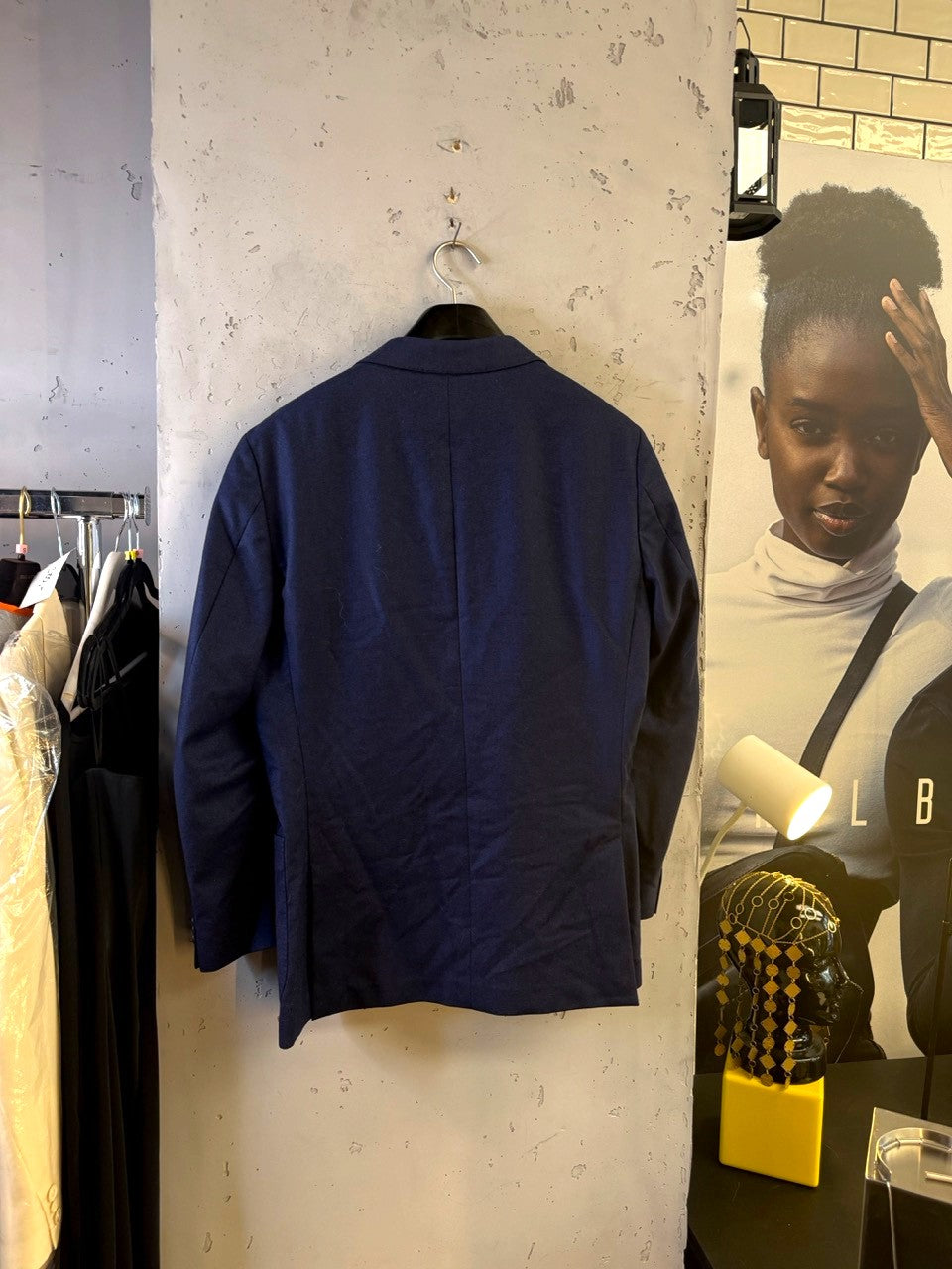 Z Zegna navy wool blazer, back view 2