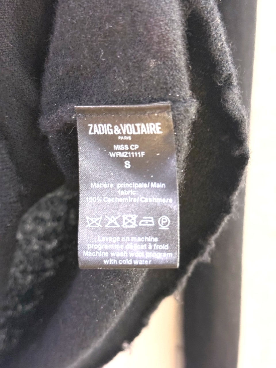 Zadig & Voltaire Black Cashmere Crew Neck Sweater