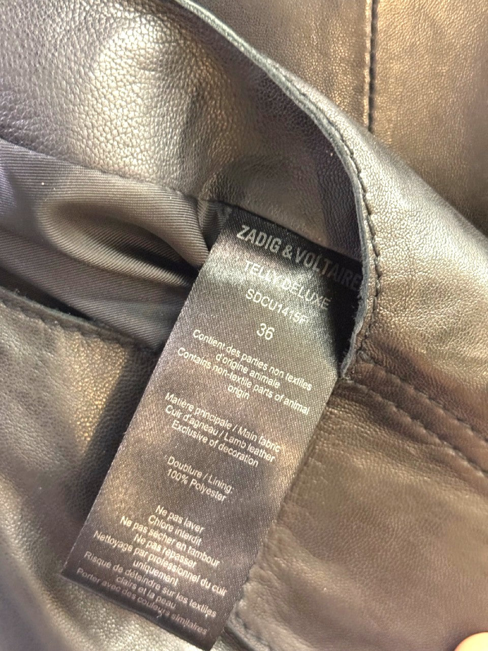Zadig & Voltaire Deluxe Black Lamb Leather Top