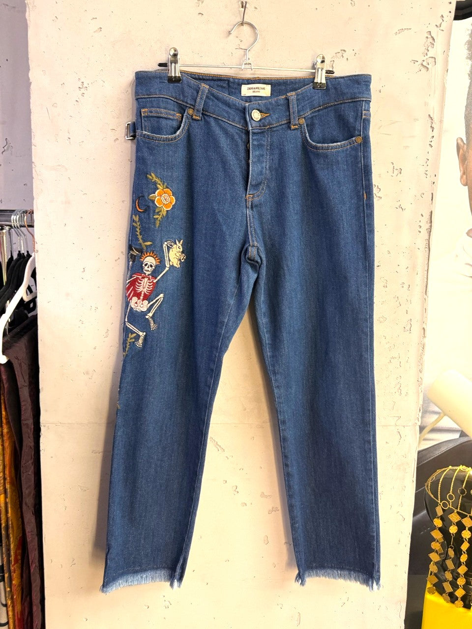 Zadig & Voltaire Boyfit Jeans with Skeleton Embroidery