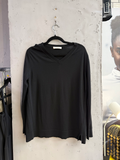 BERLIN VINTAGE CORNER Dorothee Schumacher black merino V neck sweater, front view