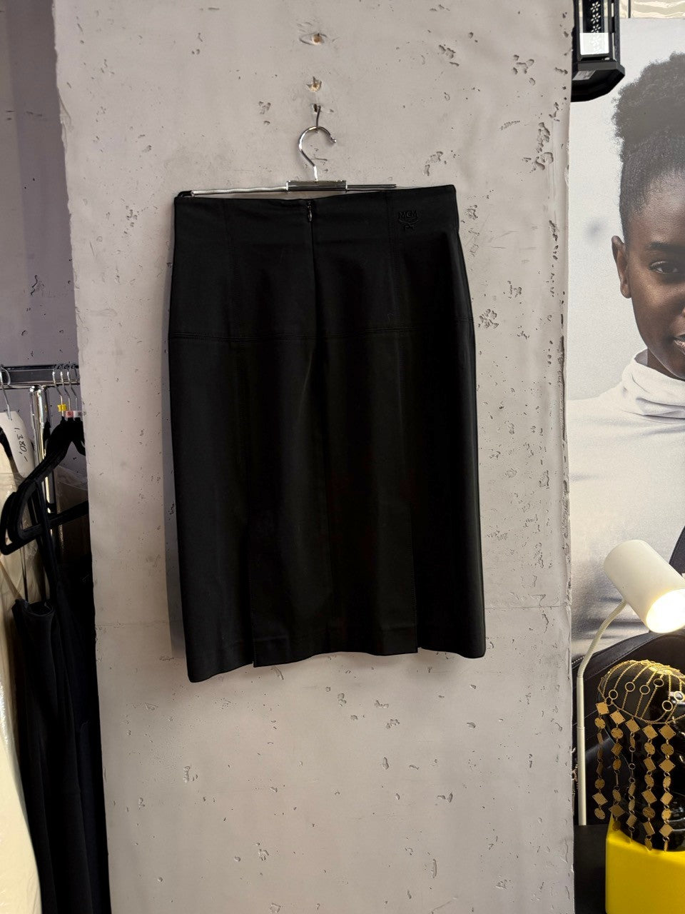 BERLIN VINTAGE CORNER MCM pencil skirt laid flat