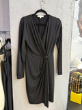 BERLIN VINTAGE CORNER Michael Kors black ruched jersey dress, front view