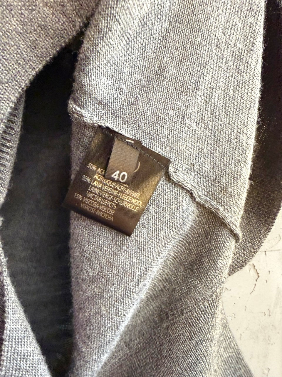 BERLIN VINTAGE CORNER Nude interior label with size 40 and wool blend composition