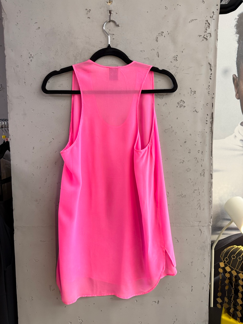 BERLIN VINTAGE CORNER Nude pink silk tank top, back view