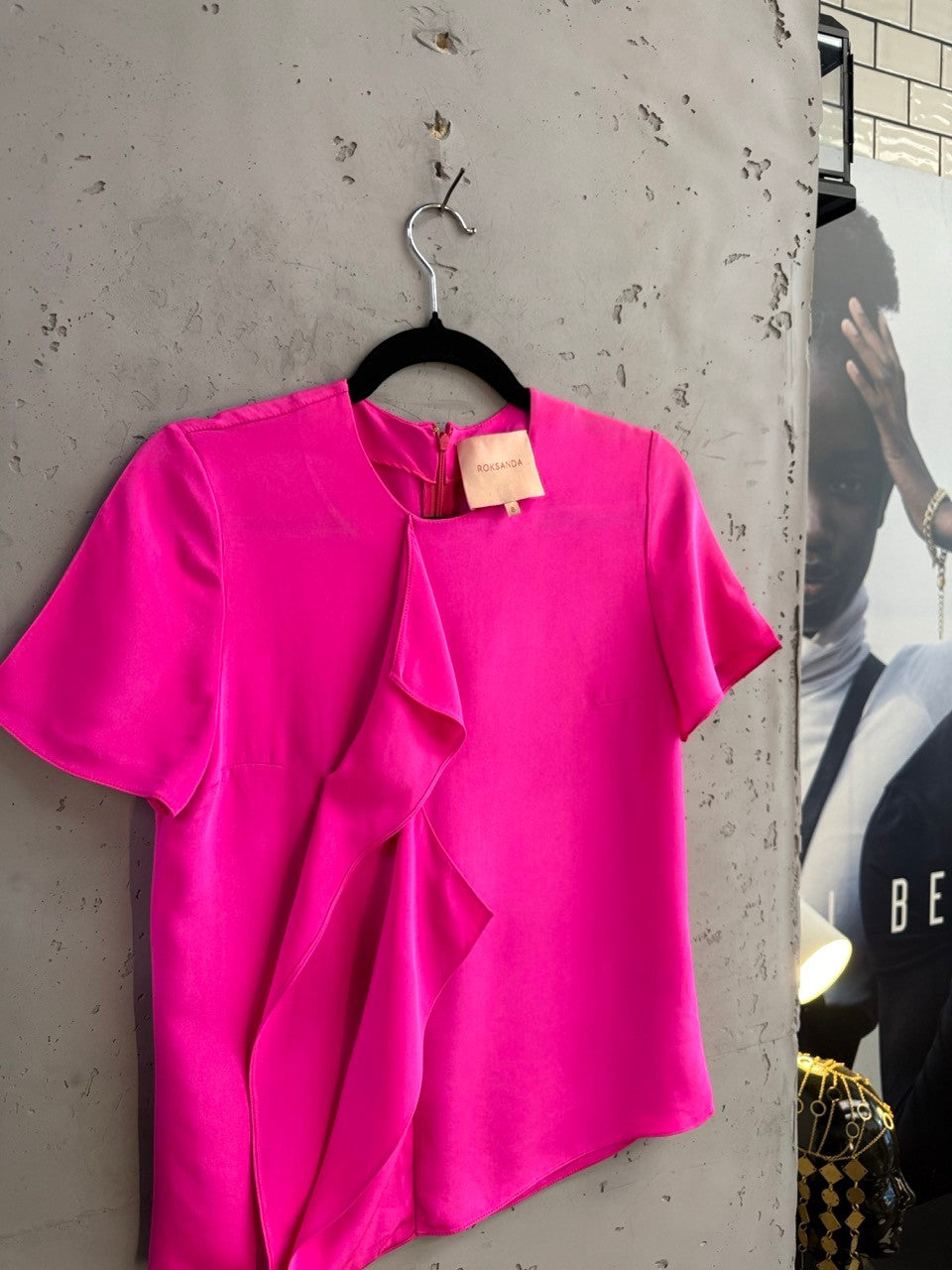 BERLIN VINTAGE CORNER Roksanda label at the back neck of the pink silk top