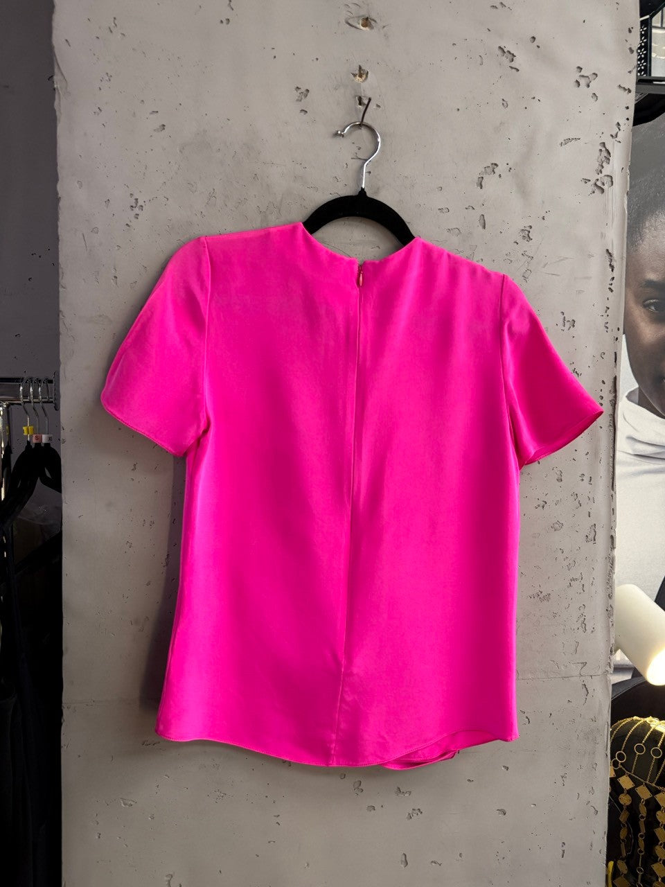 BERLIN VINTAGE CORNER Roksanda pink silk ruffle top, full back