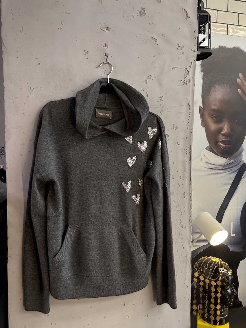 BERLIN VINTAGE CORNER Zadig & Voltaire cashmere hoodie on a hanger