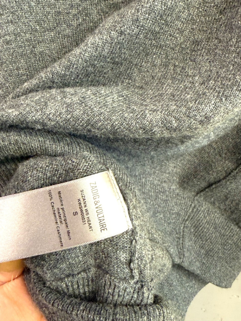 BERLIN VINTAGE CORNER Zadig & Voltaire label SUZANN WS HEART, 100 percent cashmere, size S