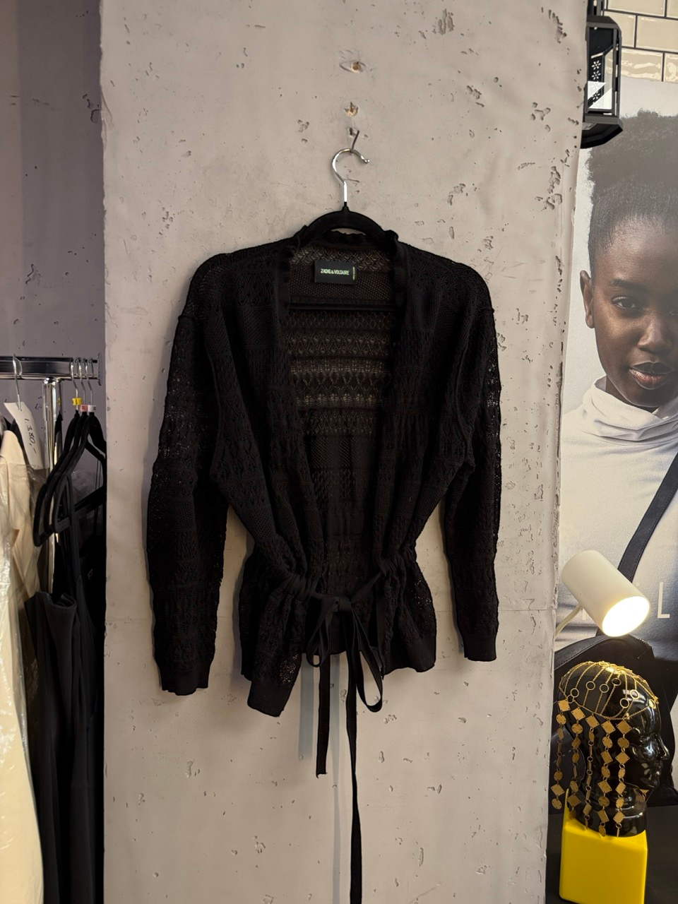 BERLIN VINTAGE CORNER Zadig & Voltaire lace knit cardigan on a hanger