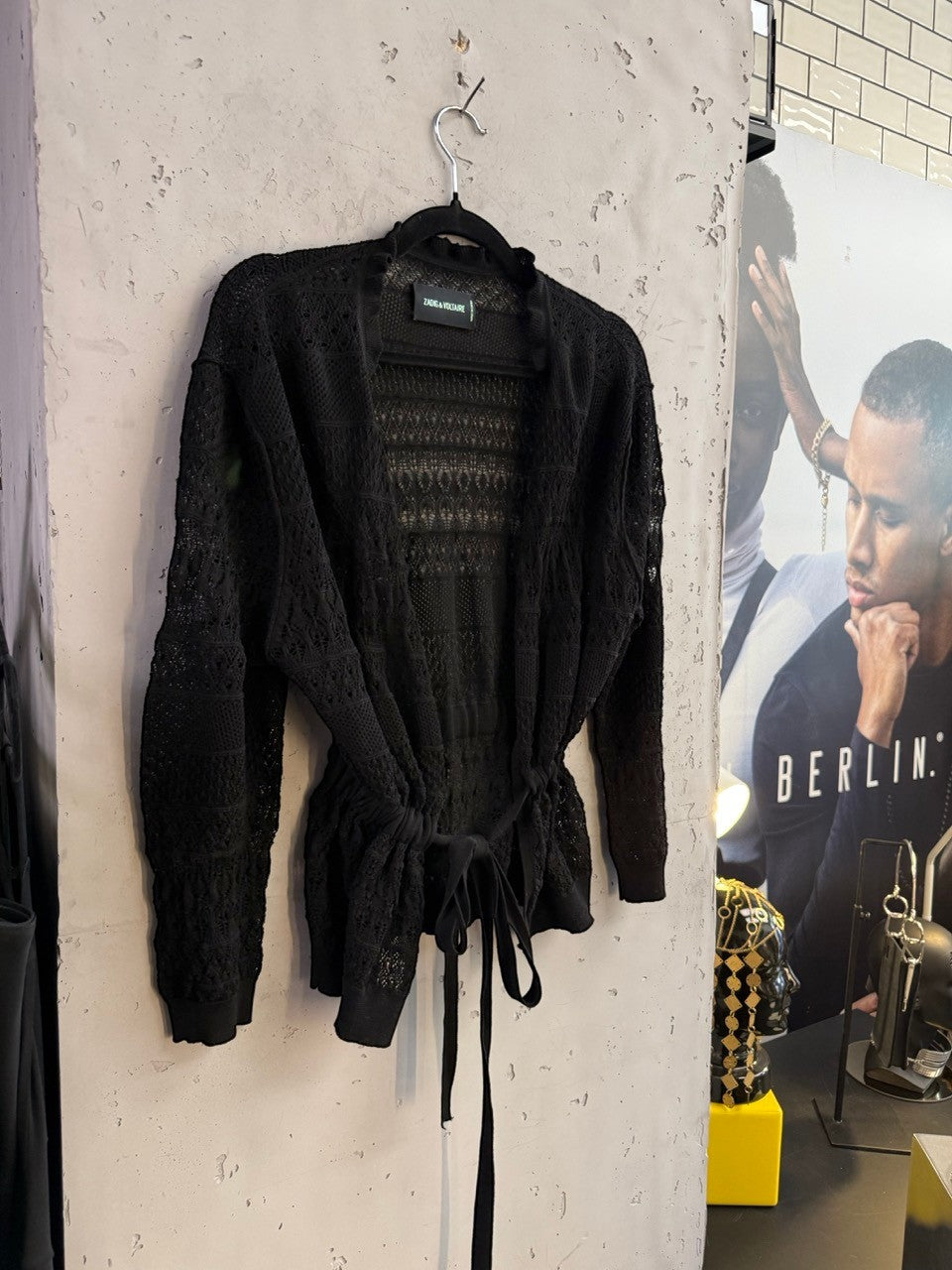 BERLIN VINTAGE CORNER Zadig & Voltaire lace cardigan, drawstring waist detail